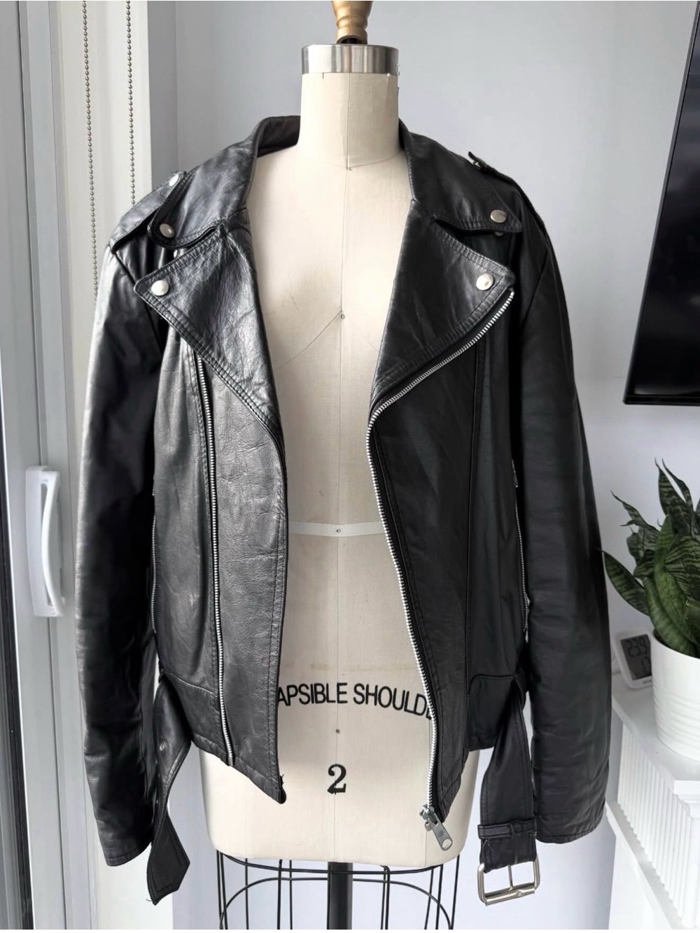 Peerless garments Classic Black Leather Motorcycle Jacket